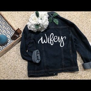 Hand Painted Wifey Jean Jacket